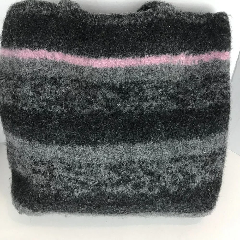 Unbranded grey felted wool satchel/tote, fully lined